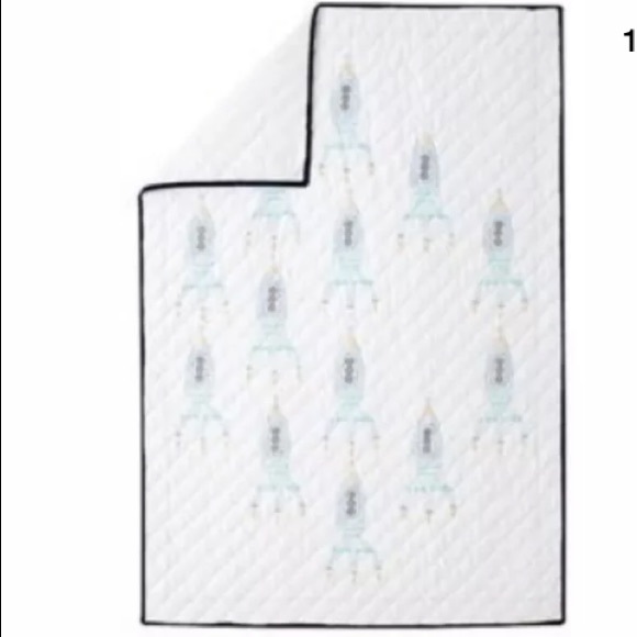Pottery Barn Kids Other - 🌞 POTTERY BARN Kids Embroidered Space Ship Quilt